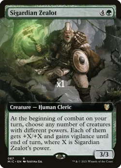 MTG Borderless Commander: Innistrad: Midnight Hunt Sigardan Zealot MINT - Image 1