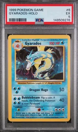 1999 Gyarados Holo EX #6/102 Base Set Pokemon Card PSA 5 - Image 1