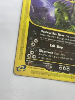 2002 Tyranitar 40/147 Aquapolis Non-Holo Rare Pokemon Card WOTC E-Reader HP/MP - Image 3