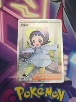 Poppy 220/197 Sv03: Obsidian Flames Full Art Ultra Rare Holo Pokemon TCG Card - Image 1