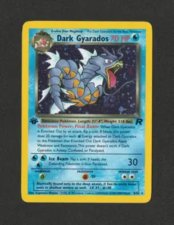 1st Edition Dark Gyarados Holo #8/82 Team Rocket Pokemon Card NM *SWIRL* - Image 1