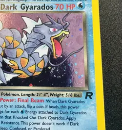 1st Edition Dark Gyarados Holo #8/82 Team Rocket Pokemon Card NM *SWIRL* - Image 3