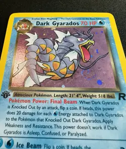 1st Edition Dark Gyarados Holo #8/82 Team Rocket Pokemon Card NM *SWIRL* - Image 4