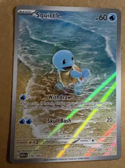 Pokemon Squirtle TCG Holo Illustration Rare Card 170/165 Scarlet & Violet 151 NM - Image 1