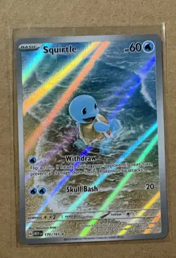 Pokemon Squirtle TCG Holo Illustration Rare Card 170/165 Scarlet & Violet 151 NM - Image 5