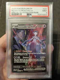 PSA 9 Team Rocket's Mewtwo Destined Rivals 231/182 SIR Pokemon Card - Image 1