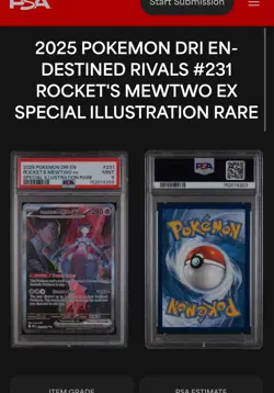 PSA 9 Team Rocket's Mewtwo Destined Rivals 231/182 SIR Pokemon Card - Image 3
