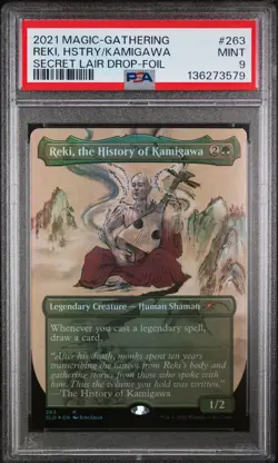 2021 MTG SECRET LAIR DROP KAMIGAWA INK-FOIL REKI, THE HISTORY OF KAMIGAWA PSA 9 - Image 1