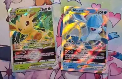 Glaceon VSTAR SWSH197 & Leafeon VSTAR SWSH195 Pokemon Cards - NM - Image 1
