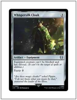 1x Whispersilk Cloak, Lord of the Rings Commander, Magic MTG NM - Image 1