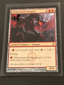 New Phyrexia Moltensteel Dragon MTG Magic the Gathering LP - Image 1