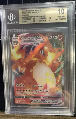 2020 Pokemon Charizard VMax BGS 10 Pristine 20/189 Darkness Ablaze (Mislabeled) - Image 1