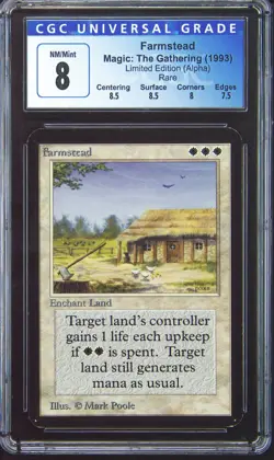 1993 MAGIC: THE GATHERING ALPHA FARMSTEAD CGC 8 - Image 1