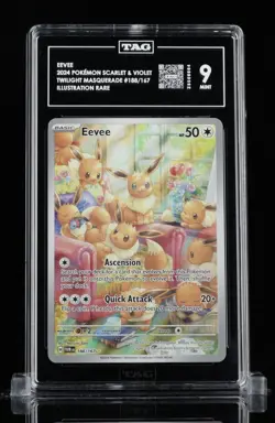 Eevee 188/167 Sv06: Twilight Masquerade Holo Pokemon Tag 9 English #03 - Image 1