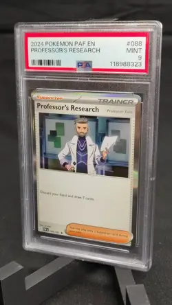 PSA 9 2024 Pokemon Professor’s Research PAF EN Full Art Trainer - Image 1