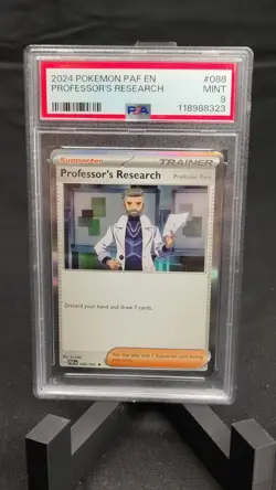 PSA 9 2024 Pokemon Professor’s Research PAF EN Full Art Trainer - Image 2
