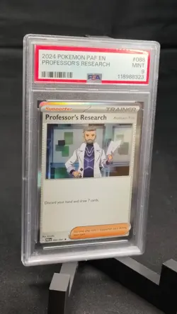 PSA 9 2024 Pokemon Professor’s Research PAF EN Full Art Trainer - Image 3