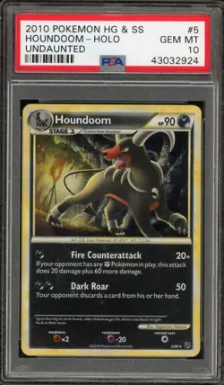 Pokemon Houndoom Undaunted Holo Rare #5 PSA 10 Gem Mint - Image 1