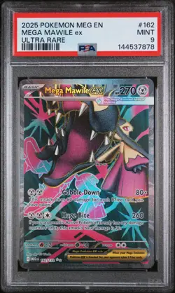 2025 POKEMON MEG EN-MEGA EVOLUTION ULTRA RARE #162 MEGA MAWILE EX PSA 9 - Image 1