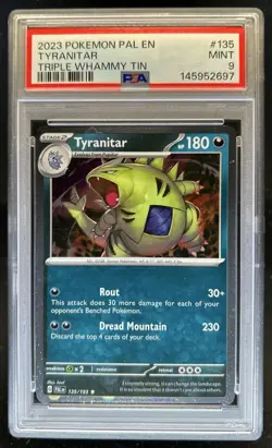 2023 Pokemon SV Paldea Evolved Tyranitar #135/193 PSA 9 - Image 1