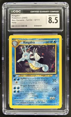 2000 Pokemon Neo Genesis 1st Edition Kingdra Holo #8/111 CGC 8.5 - Image 1