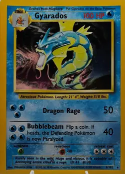 Pokemon TCG Gyarados Base Set 6/102 Holo 1999-2000 Wizards Base Set Copyright... - Image 1
