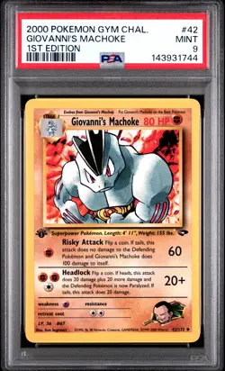 2000 POKEMON GYM CHALLENGE 1ST EDITION #42 GIOVANNI'S MACHOKE PSA 9 - Image 1