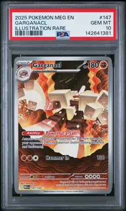 2025 POKEMON MEG EN-MEGA EVOLUTION ILLUSTRATION RARE #147 GARGANACL PSA 10 - Image 1