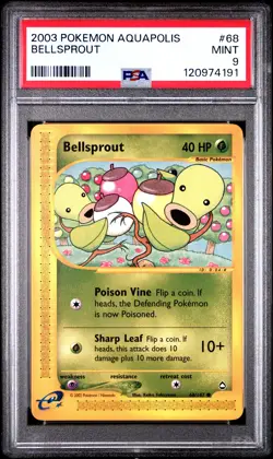 2003 POKEMON AQUAPOLIS #68 BELLSPROUT PSA 9 - Image 1