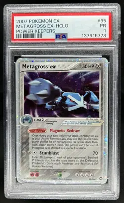 2007 Pokemon EX Power Keepers Metagross Holo #95/108 PSA 1 - Image 1