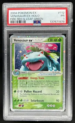 2004 Pokemon EX FireRed & LeafGreen Venusaur Holo #112/112 PSA 1 - Image 1