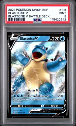 2021 POKEMON SWSH BLACK STAR PROMO BLASTOISE V BATTLE DECK BLASTOISE V PSA 9 - Image 1