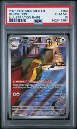 2025 POKEMON MEG EN-MEGA EVOLUTION ILLUSTRATION RARE #153 GUMSHOOS PSA 10 - Image 1