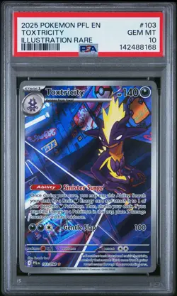 2025 POKEMON PFL EN-PHANTASMAL FLAMES ILLUSTRATION RARE #103 TOXTRICITY PSA 10 - Image 1