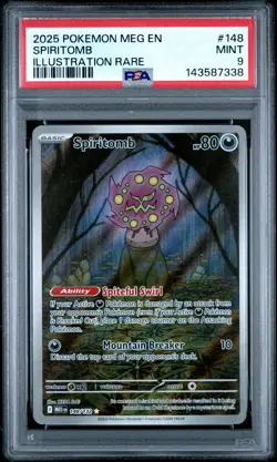 2025 POKEMON MEG EN-MEGA EVOLUTION ILLUSTRATION RARE #148 SPIRITOMB PSA 9 - Image 1
