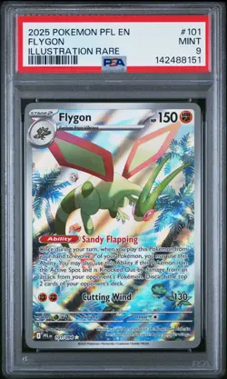 2025 POKEMON PFL EN-PHANTASMAL FLAMES ILLUSTRATION RARE #101 FLYGON PSA 9 - Image 1
