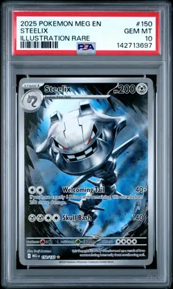 2025 POKEMON MEG EN-MEGA EVOLUTION ILLUSTRATION RARE #150 STEELIX PSA 10 - Image 1