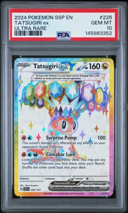 2024 POKEMON SSP EN-SURGING SPARKS ULTRA RARE #226 TATSUGIRI EX PSA 10 - Image 1