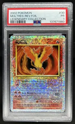 2002 Pokemon Legendary Collection Moltres Reverse Holo #30/110 PSA 1 - Image 1