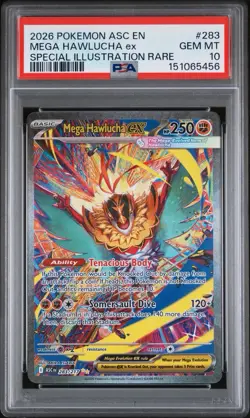 Pokemon TCG Mega Hawlucha EX 283/217 Me: Ascended Heroes SIR Holo PSA 10 250 HP - Image 1