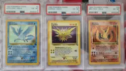 1999 POKEMON FOSSIL - ARTICUNO, MOLTRES + ZAPDOS -LEGENDARY Bird Trio SET- PSA 6 - Image 2