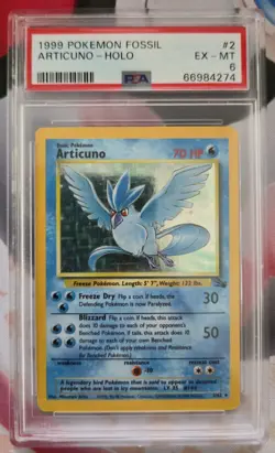 1999 POKEMON FOSSIL - ARTICUNO, MOLTRES + ZAPDOS -LEGENDARY Bird Trio SET- PSA 6 - Image 4