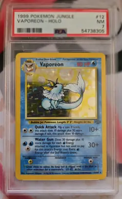1999 POKEMON JUNGLE Eevee Evolution Holos - Vaporeon, Flareon, Jolteon - PSA 7 - Image 5