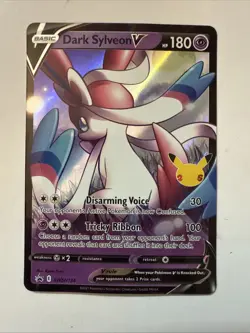 Dark Sylveon V SWSH134 Holo Promo Sword & Shield Promo Pokemon Creased but clean - Image 1