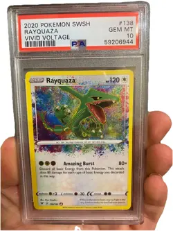 Pokemon Rayquaza Amazing Rare Holo 138/185 Vivid Voltage PSA 10 2020 - Image 1