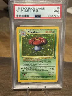🌺🍃1999 Pokemon Jungle Vileplume Holo #15 PSA 9 Mint WOTC Holo Unlimited 🍃🌺 - Image 1