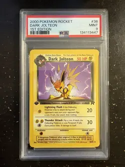 Dark Jolteon 1st Edition PSA 9 Pokemon TCG Team Rocket 38/82 - Image 1