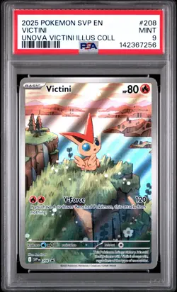 2025 POKEMON SVP PROMO UNOVA VICTINI ILLUSTRATION COLLECTION #208 VICTINI PSA 9 - Image 1