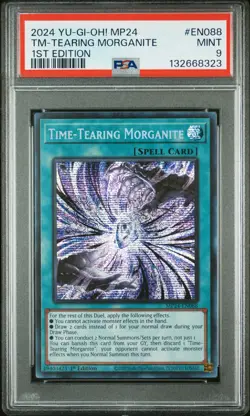 2024 YU-GI-OH! MP24-25TH ANNIV TIN: DUELING MIRRORS TIME-TEARING MORGANITE PSA 9 - Image 1