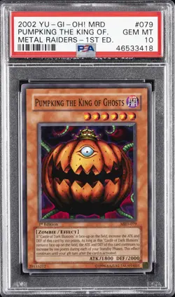 2002 YU-GI-OH! MRD-METAL RAIDERS 1ST ED #079 PUMPKING THE KING OF GHOSTS PSA 10 - Image 1